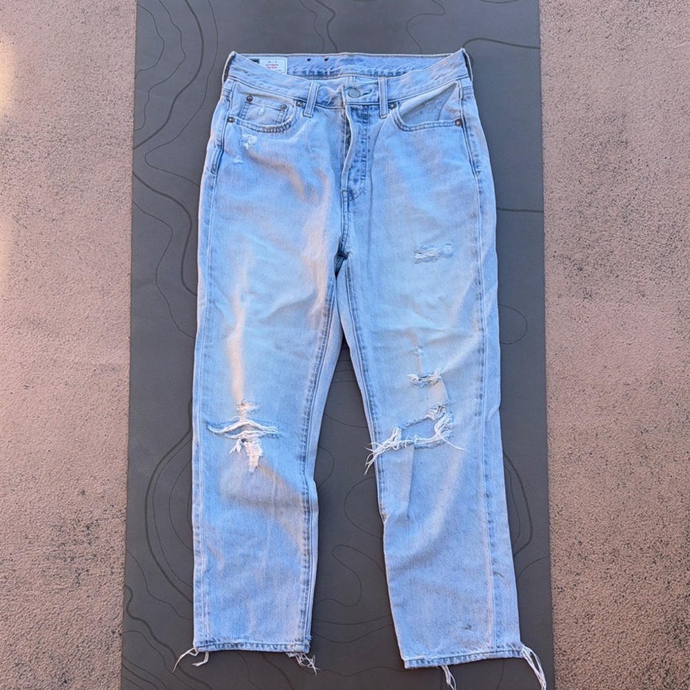 Distressed Light Blue Jeans